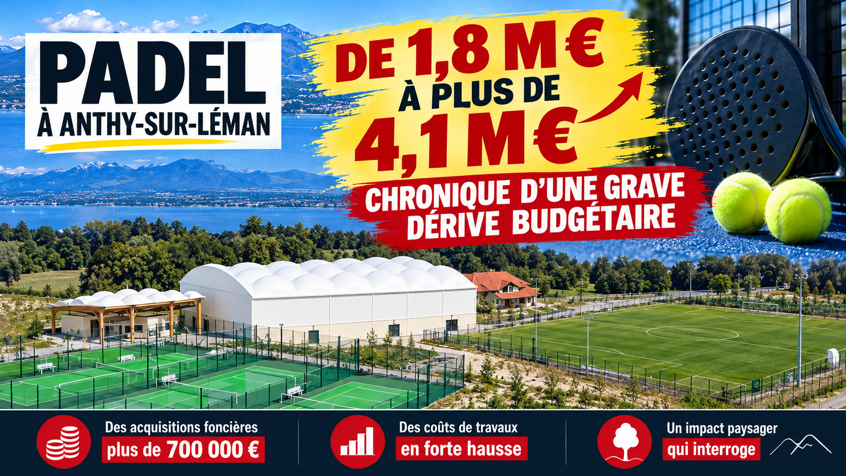 Padel à Anthy-sur-Léman - de 1,8 million d'euros à plus de 4,1 millions d'euros