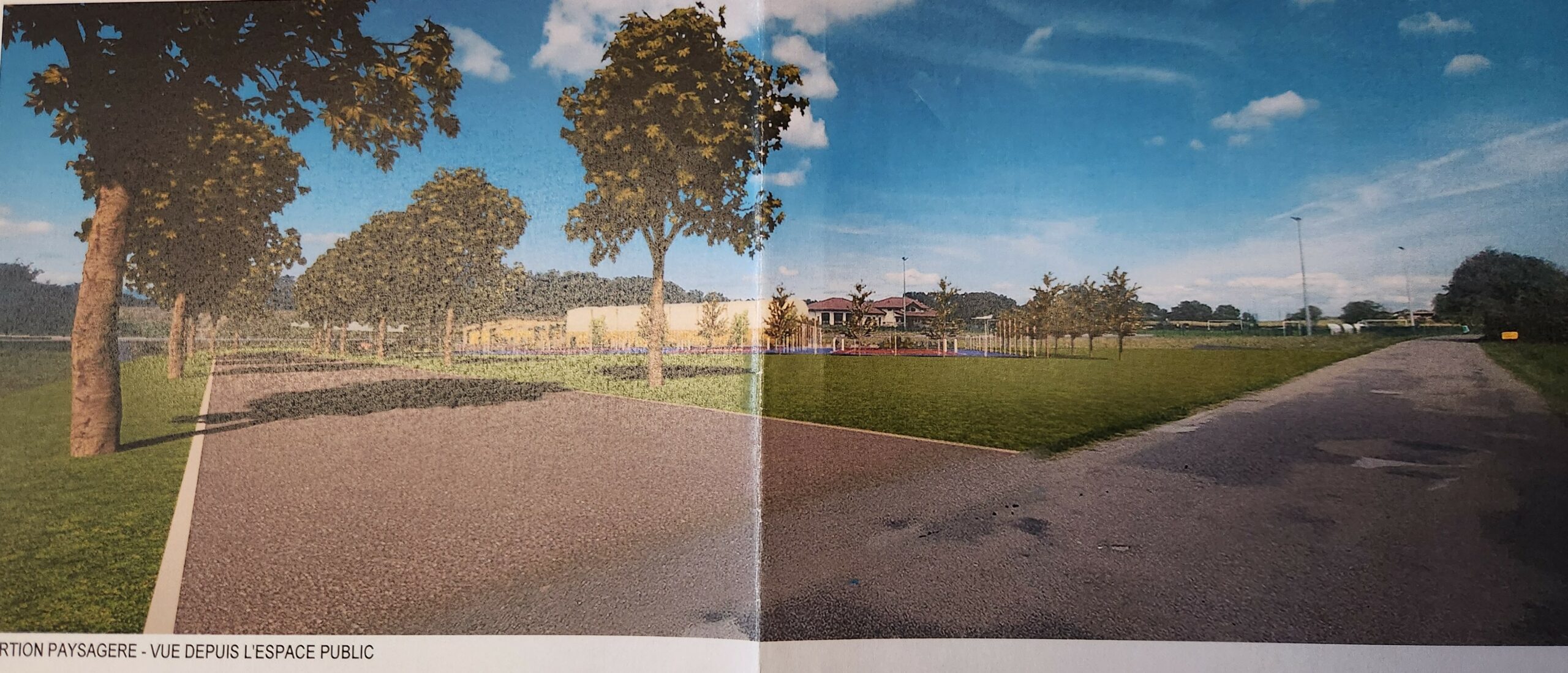 Insertion paysagère du projet de padel présentée dans le permis de construire à Anthy-sur-Léman